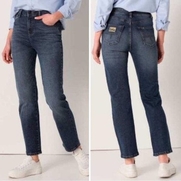 Lois Jeans Barrel Ivana High Rise Dark Wash Straight Leg - Picture 1 of 16